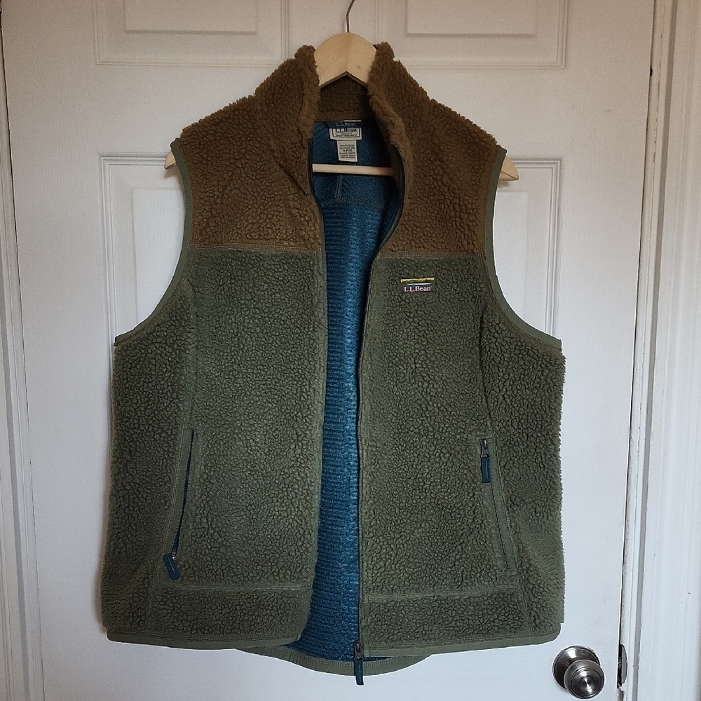 L.L. Bean Green VTG MOUNTAIN PILE Fleece Vest